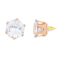 Etnico Rose Gold Plated American Diamond CZ Zircon Chain Pendent Set for Women