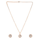 Etnico Latest Stylish CZ American Diamond Teardrop Pendant Set For Women