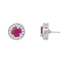 Etnico Latest Stylish Silver Plated CZ American Diamond Teardrop Pendant Set For Women