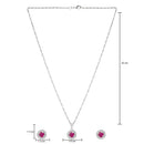 Etnico Latest Stylish Silver Plated CZ American Diamond Teardrop Pendant Set For Women