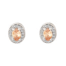 Etnico Latest Stylish Silver Plated CZ American Diamond Teardrop Pendant Set For Women