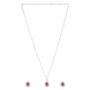 Etnico Latest Stylish Silver Plated CZ American Diamond Set For Women