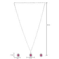 Etnico Latest Stylish Silver Plated CZ American Diamond Set For Women