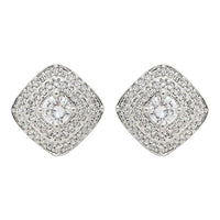 Etnico Silver Plated Cubic Zirconia American Diamond Set for Women