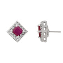 Etnico Latest Stylish Silver Plated CZ American Diamond Pendant Set For Women