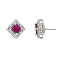 Etnico Latest Stylish Silver Plated CZ American Diamond Pendant Set For Women
