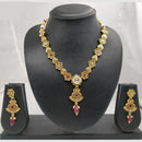 Chiccharm Jewellery Pota Stone And Pearl Brass And Copper Rajwadi Necklace Set