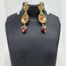 Chiccharm Jewellery Pota Stone And Pearl Brass And Copper Rajwadi Necklace Set