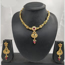 Chiccharm Jewellery Pota Stone And Pearl Brass And Copper Rajwadi Necklace Set