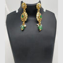 Chiccharm Jewellery Pota Stone And Pearl Brass And Copper Rajwadi Necklace Set