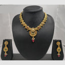 Chiccharm Jewellery Pota Stone And Pearl Brass And Copper Rajwadi Necklace Set
