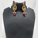 Chiccharm Jewellery Pota Stone And Pearl Brass And Copper Rajwadi Necklace Set