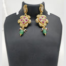 Chiccharm Jewellery Pota Stone And Pearl Brass And Copper Rajwadi Necklace Set
