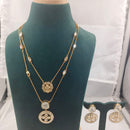 Chiccharm Jewellery Premium Polki Kundan Necklace with Earrings Set