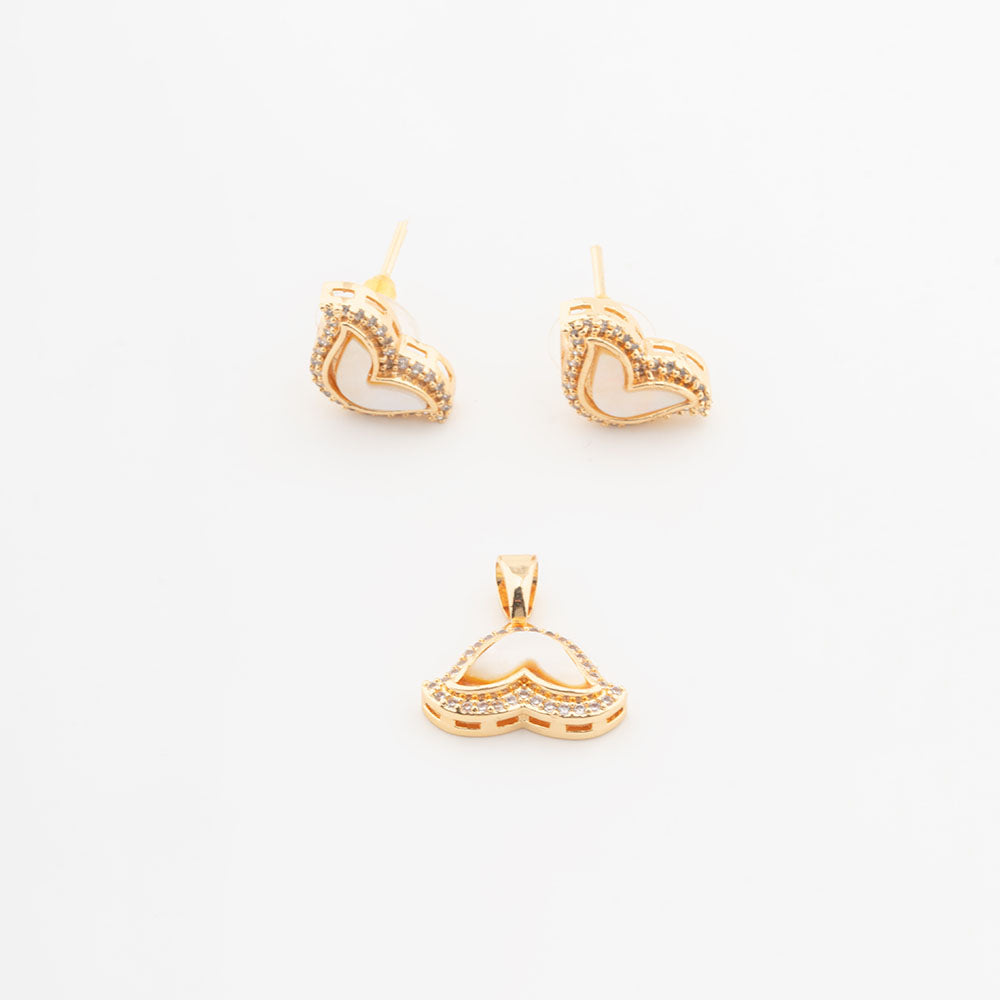 ChicCharm Jewellery Brass Gold Plated Austrian Stone Pendant Set