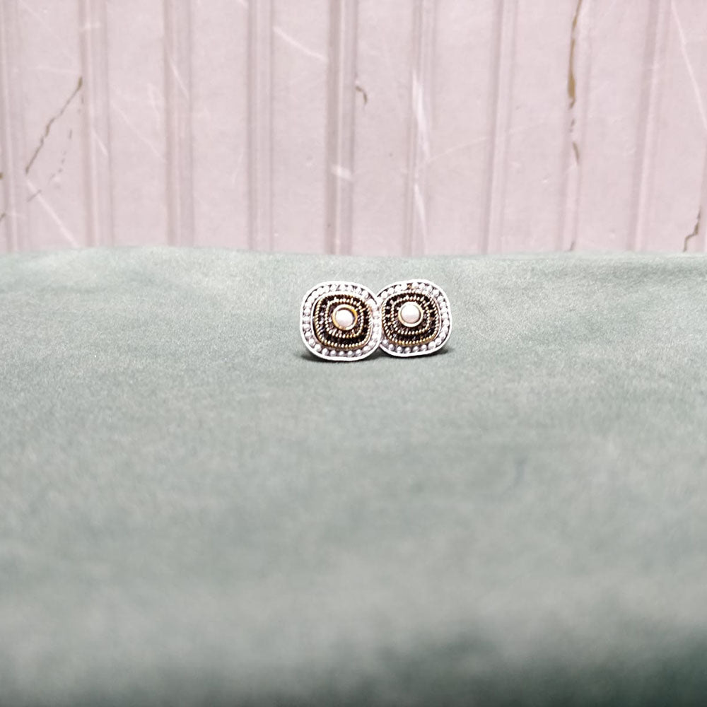 Chiccharm Jewellery Premium Pota Stone And Pearl Studs Earrings
