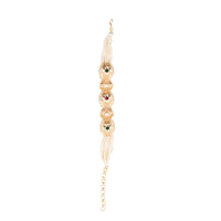ChicCharm Jewellery Brass Gold Plated Uncut Polki Kundan Stone Pearls Bracelet