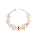 ChicCharm Jewellery Brass Gold Plated Uncut Polki Kundan Mother Pearl American Diamond Bracelet