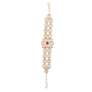 ChicCharm Jewellery Brass Gold Plated Uncut Polki Kundan Stone Pearls Bracelet