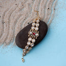 ChicCharm Jewellery Brass Gold Plated Uncut Polki Kundan Stone Pearls Bracelet