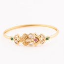 Chiccharm Jewellery Brass Gold Plated Uncut Polki Kundan American Stone Bracelet