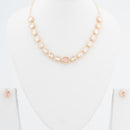 ChicCharm Jewellery Brass And Copper Gold Plated Polki Kundan Necklace Set