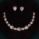 ChicCharm Jewellery Brass And Copper Gold Plated Polki Kundan Necklace Set