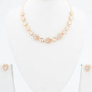 ChicCharm Jewellery Brass And Copper Gold Plated Polki Kundan Necklace Set