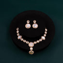 ChicCharm Jewellery Brass And Copper Gold Plated Polki Kundan Necklace Set