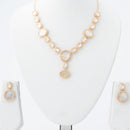 ChicCharm Jewellery Brass And Copper Gold Plated Polki Kundan Necklace Set
