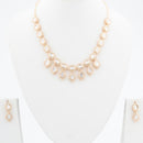 ChicCharm Jewellery Brass And Copper Gold Plated Polki Kundan Necklace Set