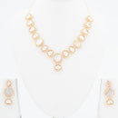 ChicCharm Jewellery Brass And Copper Gold Plated Polki Kundan Necklace Set