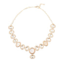 ChicCharm Jewellery Brass And Copper Gold Plated Polki Kundan Necklace Set