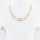 ChicCharm Jewellery Brass And Copper Gold Plated Polki Kundan Necklace Set