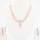 ChicCharm Jewellery Brass And Copper Gold Plated Polki Kundan Necklace Set
