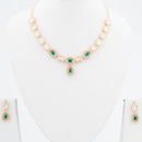 ChicCharm Jewellery Brass And Copper Gold Plated Polki Kundan Necklace Set