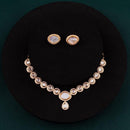 ChicCharm Jewellery Brass And Copper Gold Plated Polki Kundan Necklace Set