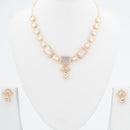 ChicCharm Jewellery Brass And Copper Gold Plated Polki Kundan Necklace Set