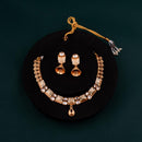 ChicCharm Jewellery Brass And Copper Gold Plated Uncut Polki Micro Rajwadi Necklace Set