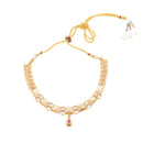 ChicCharm Jewellery Brass And Copper Gold Plated Uncut Polki Micro Rajwadi Necklace Set