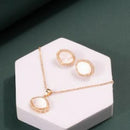 ChicCharm Jewellery Brass Gold Plated Mother Pearl Pendant Set