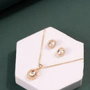 ChicCharm Jewellery Brass Gold Plated Mother Pearl Pendant Set