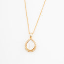 ChicCharm Jewellery Brass Gold Plated Mother Pearl Pendant Set