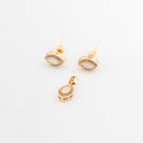 ChicCharm Jewellery Brass Gold Plated Mother Pearl Pendant Set