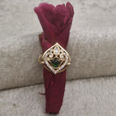 ChicCharm Jewellery Brass And Copper Mother Pearl American Diamond Ring