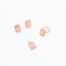 ChicCharm Jewellery Brass Gold Plated Carving & American Stone Pendant Set