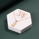 ChicCharm Jewellery Brass Gold Plated Mother Pearl Pendant Set