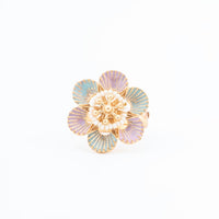 ChicCharm Jewellery Brass Gold Plated Pearls And Meenakari Rings