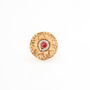 ChicCharm Jewellery Brass Gold Plated Synthetic Stone And Pearls Rings