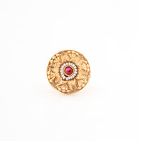 ChicCharm Jewellery Brass Gold Plated Synthetic Stone And Pearls Rings
